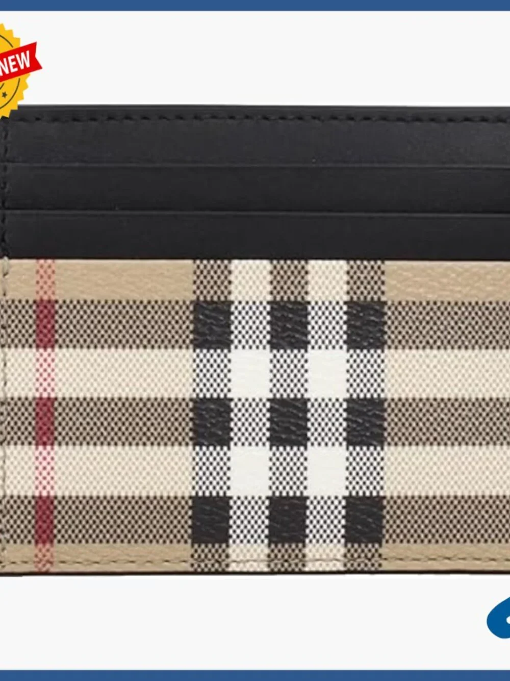 Slim Leather-Trimmed Check Card Holder with Money Clip